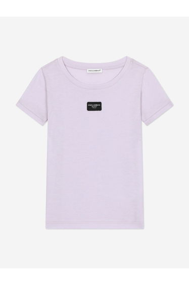 Girls Logo Label T-Shirt in Purple