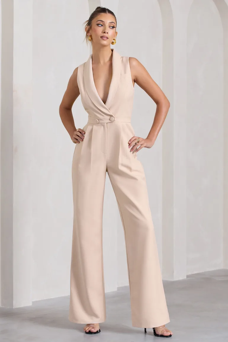 Endure | Stone Tailored Sleeveless Wide-Leg Jumpsuit - 4