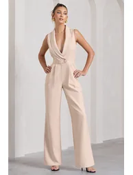 Endure | Stone Tailored Sleeveless Wide-Leg Jumpsuit - 4