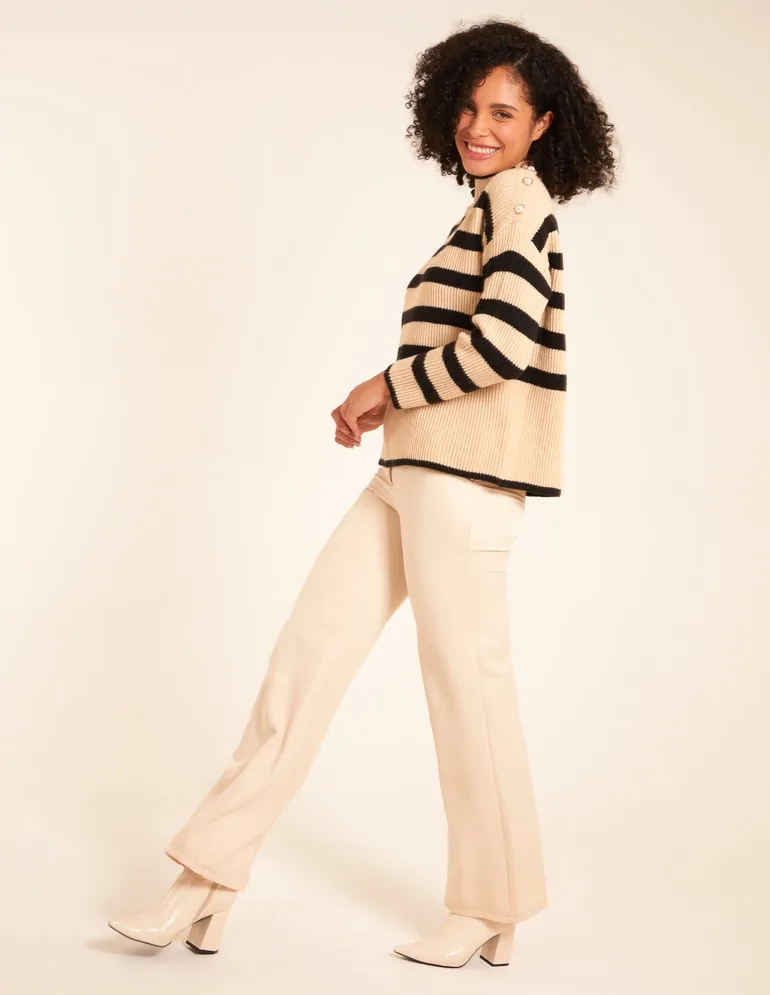 High Neck Striped Jumper - 3