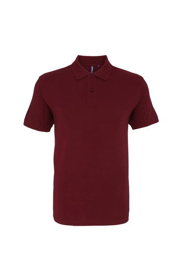 Asquith & Fox Mens Plain Short Sleeve Polo Shirt - Burgundy