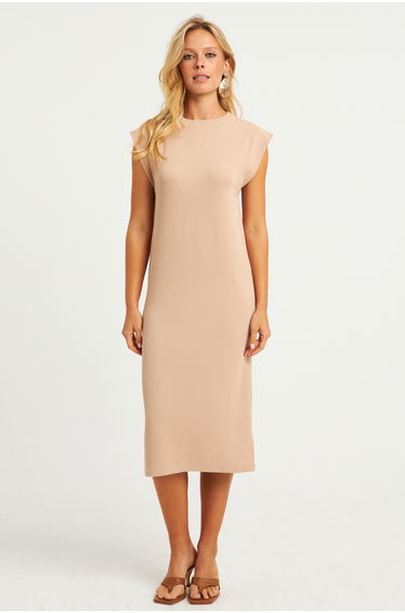 Women's Stone Basic Midi Dress