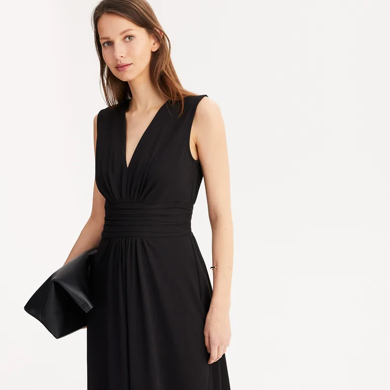 Flared, Long, Sleeveless Dress - 2