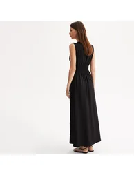 Flared, Long, Sleeveless Dress - 3