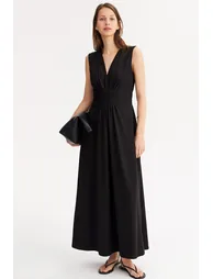 Flared, Long, Sleeveless Dress