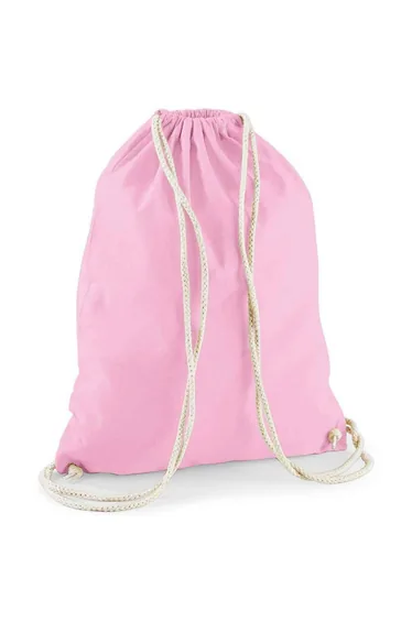 Westford Mill Cotton Drawstring Bag - Classic Pink/White