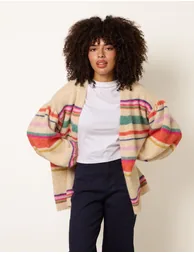 Multi Coloured Stripe Cardigan - 1