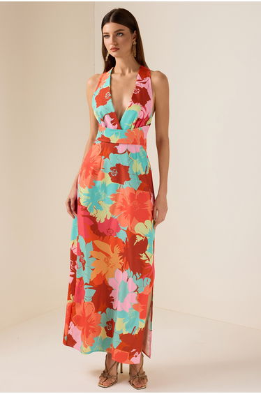 Fabienne Floral V-Neck Midi Dress