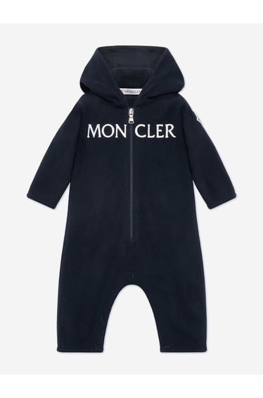 Baby Logo Romper in Navy