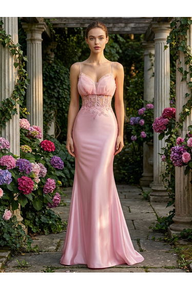 Leely Women's Elegant Spaghetti Straps Sleeveless Prom Dress