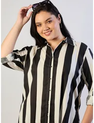 Plus Size Striped Regular Shirt - 3
