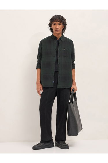 Men Checked Cotton Casual Shirt