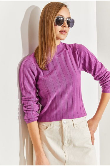 Women's Turtleneck Ribbed Knitwear Sweater