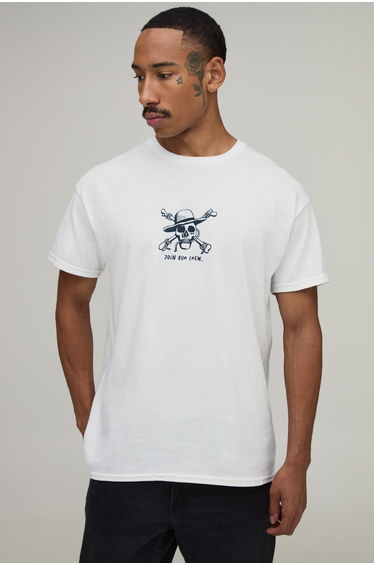 Oversized One Piece License T-Shirt - white