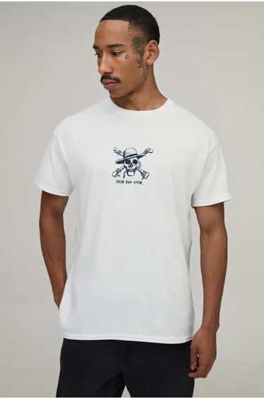 Oversized One Piece License T-Shirt - white