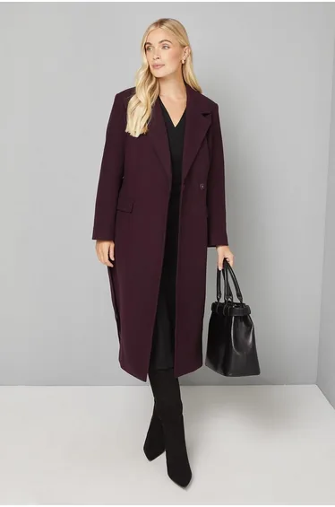 Petite Longline Belted Coat With Splits