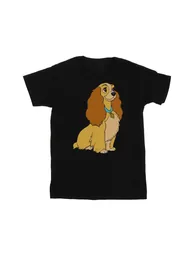Disney Mens Lady And The Tramp Lady Spaghetti Heart T-Shirt - Black - 1