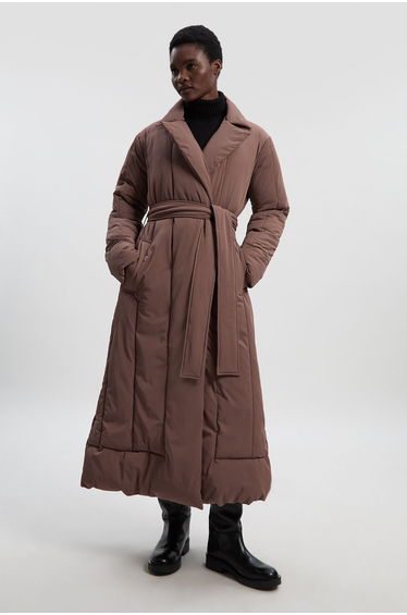 Clean Padded Belted Midi Coat