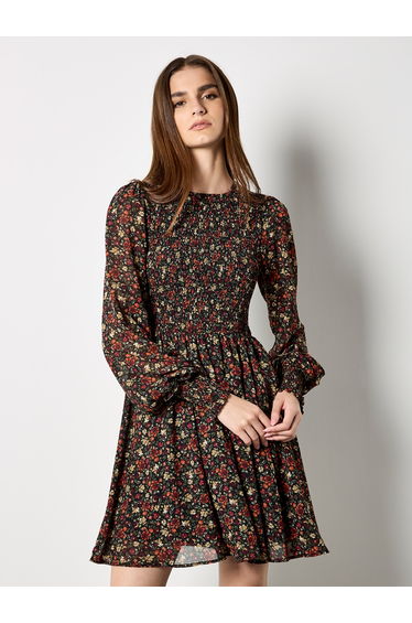 Ditsy Floral Smocked Mini Dress