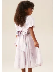 Rose Tulle Overlay Floral Print Dress - 2