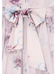 Rose Tulle Overlay Floral Print Dress - 6