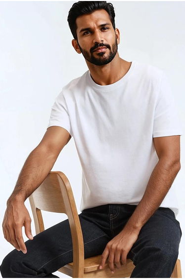 Crew Neck T-Shirt with Short Sleeves