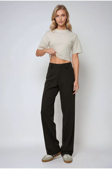 High Waist Straight Leg Pants