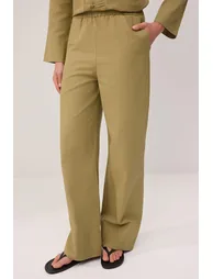 Light Mint Oversized Linen Blended Plain Woven Hijab Bottom - Top Set - 2