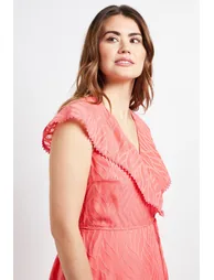 Floral Burn Out Ruffle Midi Dress - 3