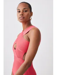 Bandage Textured Cross Front Swimsuit - 2
