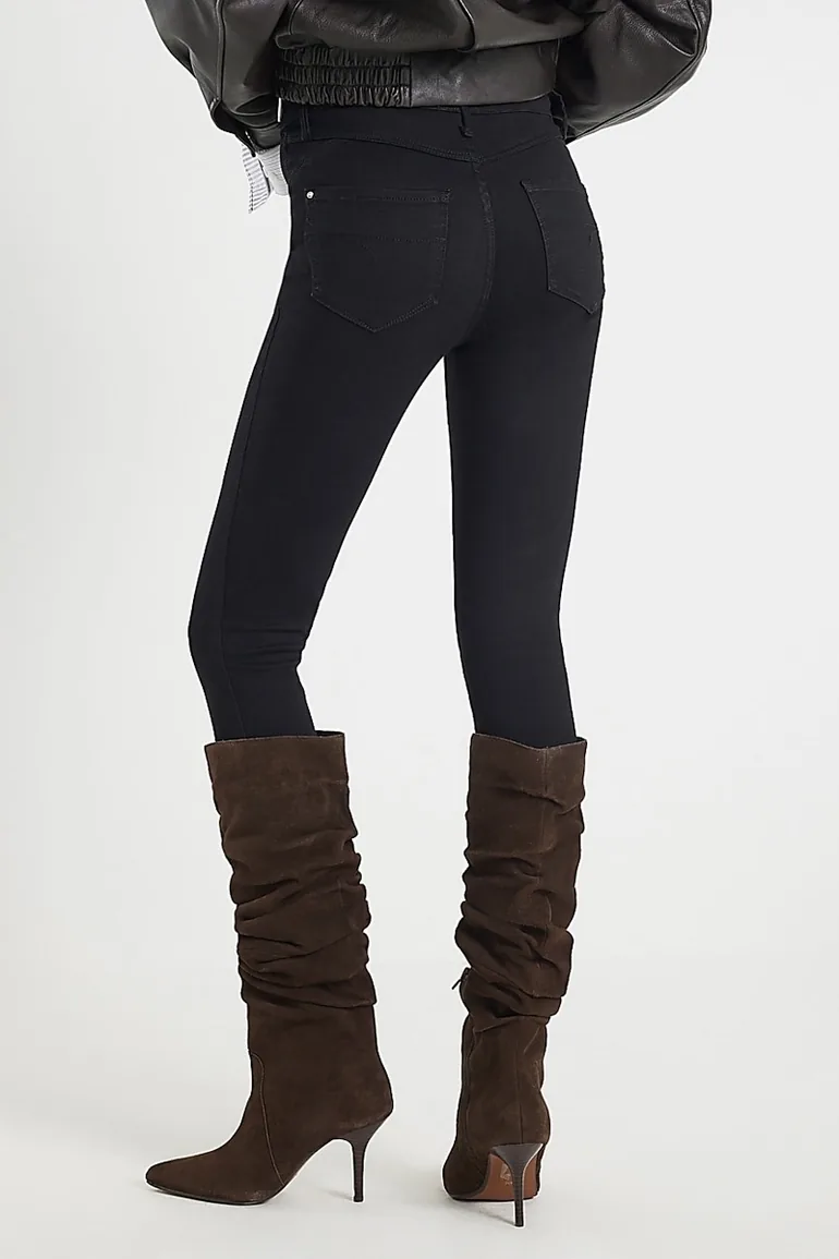 Black Molly Mid Rise Sculpt Skinny Jeans - 2