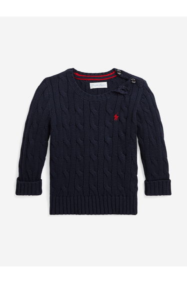 Baby Boys Cable Knit Jumper in Navy