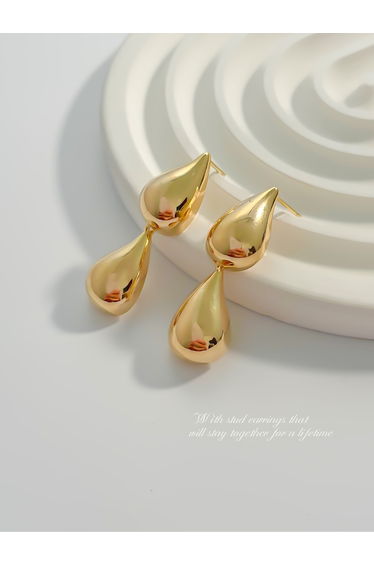 Gold Waterdrop Shape Drop Earrings