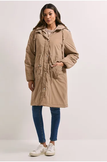 Barrel Sleeve Parka Coat