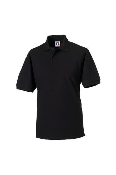 Russell Mens Polycotton Pique Hardwearing Polo Shirt - Black