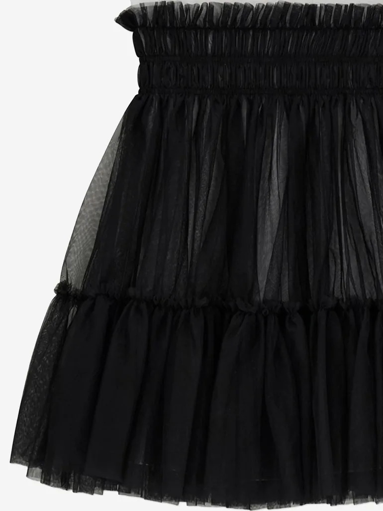 Guess Girls Mixed Fabric Dress in Black - 3