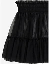 Guess Girls Mixed Fabric Dress in Black - 3