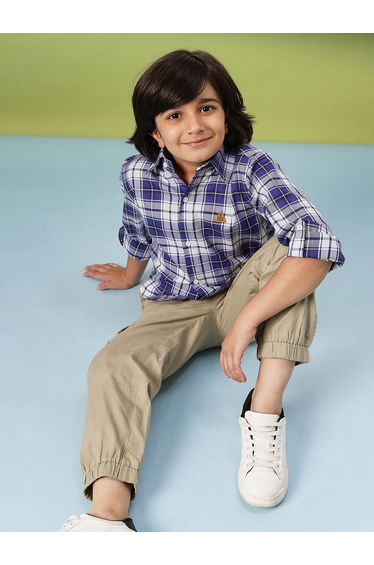Checked Roll-Up Sleeve Shirt
