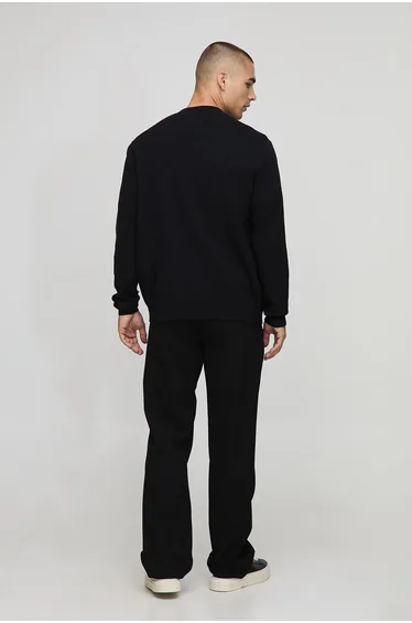 Regular Fit Smart Knitted Bomber Jacket - black