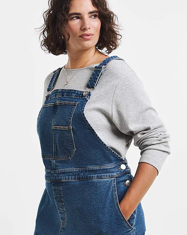Barrel Leg Denim Dungaree - 2