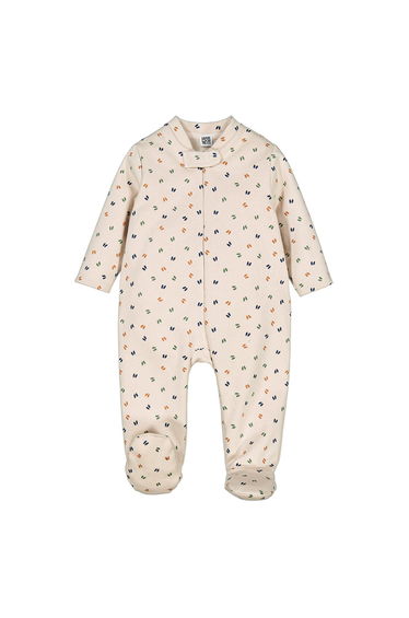 Graphic Print Fleece Sleepsuit in Cotton Mix