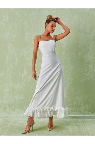 Ilsa Spaghetti Maxi Dress In White