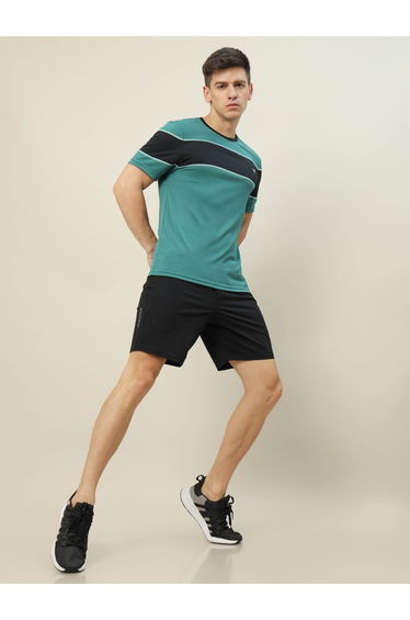 Men Plain Black Shorts with Zip Pocket