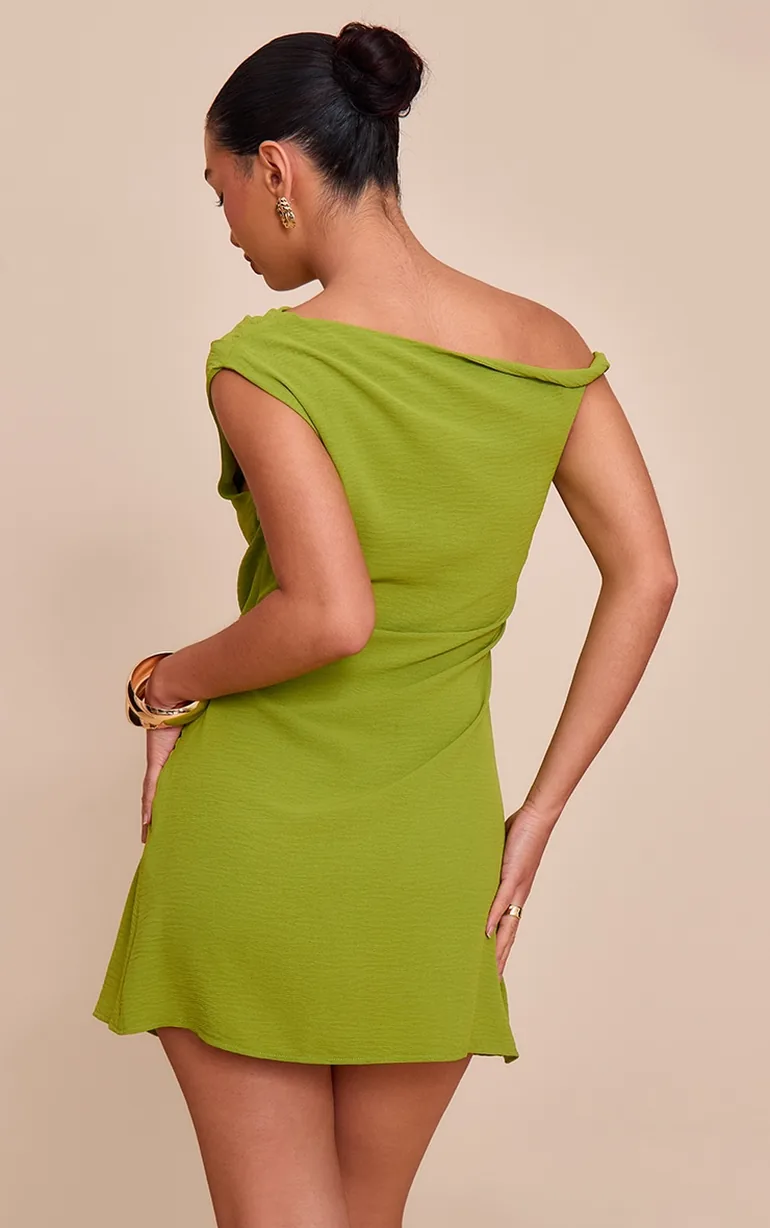 Olive. Textured Asymmetric Shift Dress Prettylittlething : Party Dresses : VogaCloset Saudi Arabia Olive. Textured Asymmetric Shift Dress Prettylittlething : Party Dresses : VogaCloset Saudi Arabia