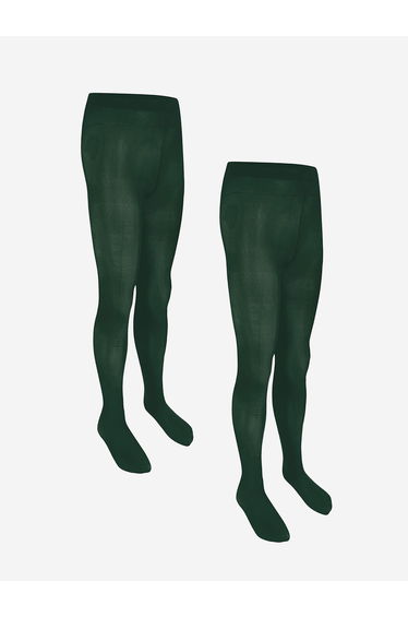 Zeco Girls School Opaque Tights (2 Pack) in Green