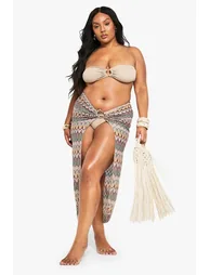 Plus Zig Zag Knitted Sarong - multi - 1