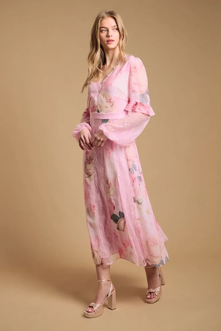 فستان بشرائح دانتيل - 3