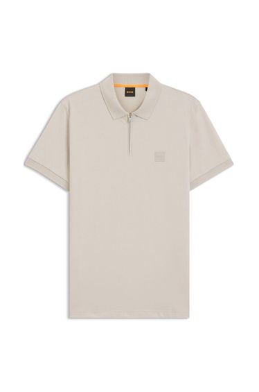Boss Mens Regular Short-Sleeved Polo Shirt - Grey