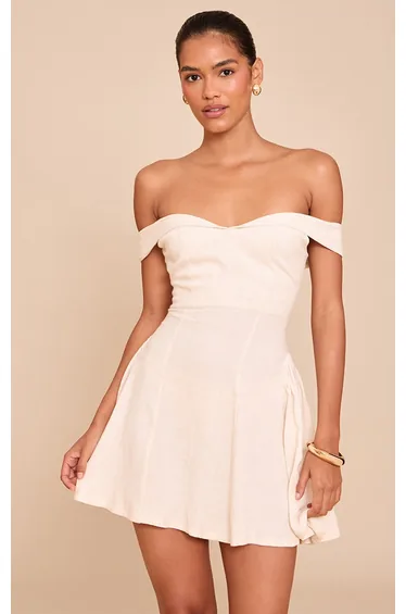 Natural Bardot Shift Dress