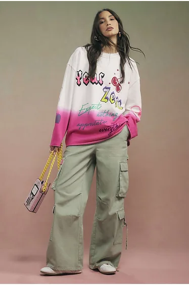 White Year Zero Dip Dye Sweatshirt